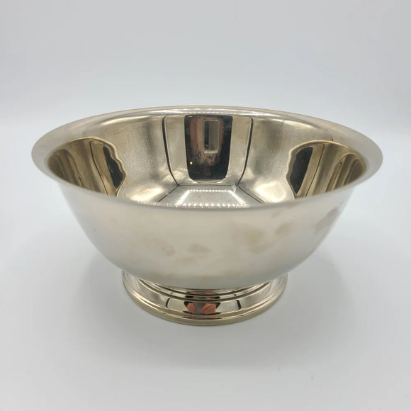 Vintage Silverplated On Brass Bowl Display Serving Bowl Small to Medium - Picture 2 of 5